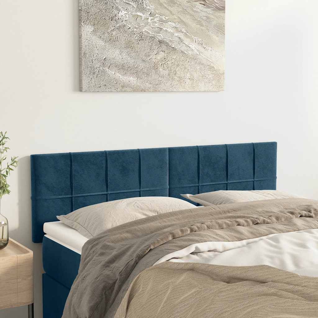 Têtes de lit Bleu foncé 144 x 5 x 78/88 cm Velours - XIOS