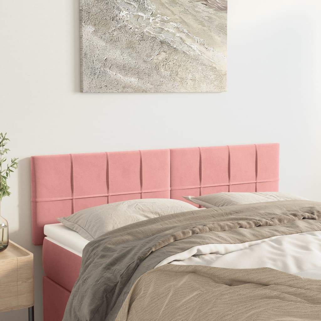 Têtes de lit 2 pcs Rose 72x5x78/88 cm Velours - XIOS