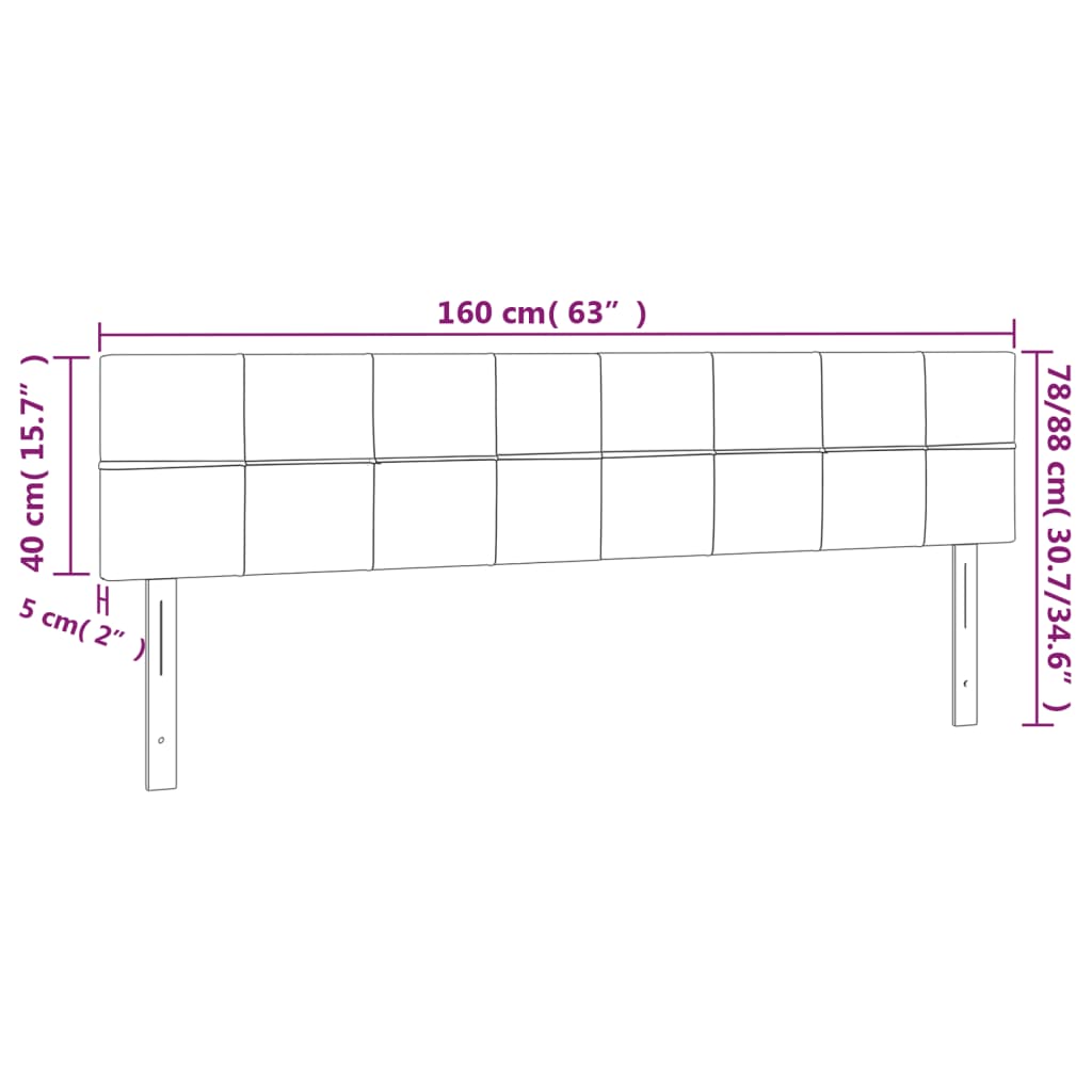 Têtes de lit Gris foncé 160x5x78/88 cm Velours - XIOS