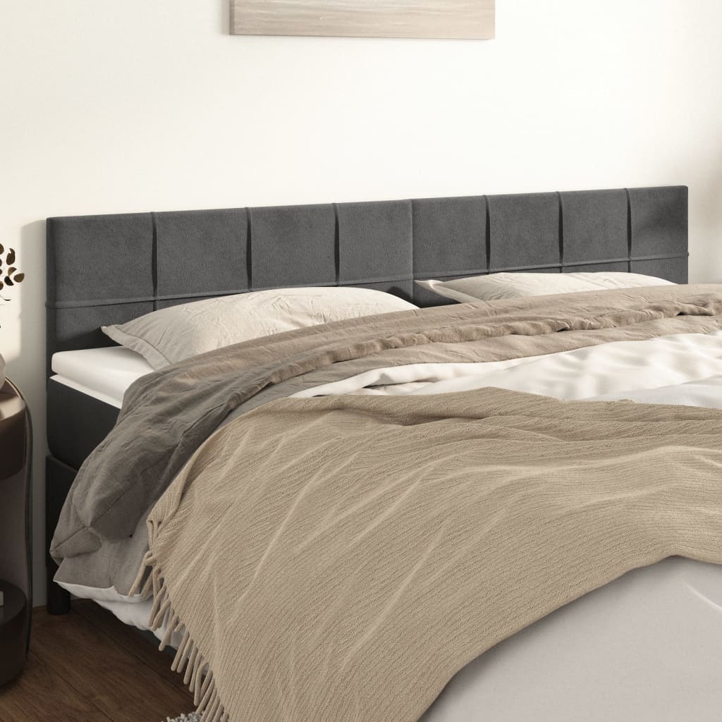 Têtes de lit Gris foncé 160x5x78/88 cm Velours - XIOS