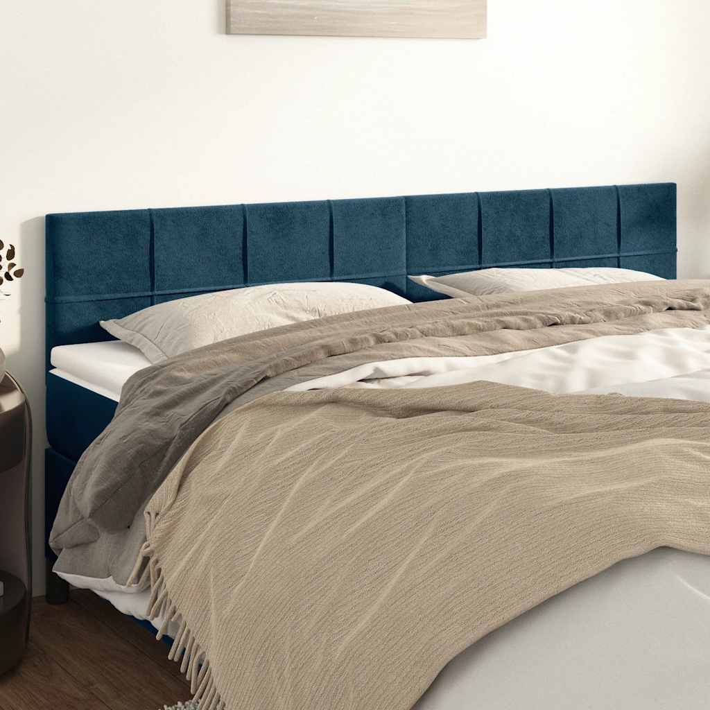 Têtes de lit Bleu foncé 160 x 5 x 78/88 cm Velours - XIOS