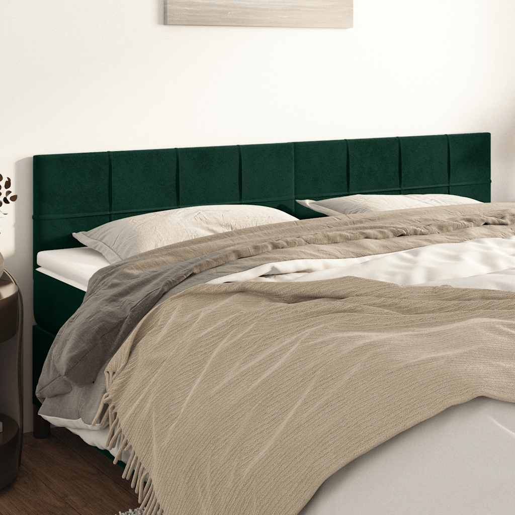 Têtes de lit 2 pcs Vert foncé 90x5x78/88 cm Velours - XIOS