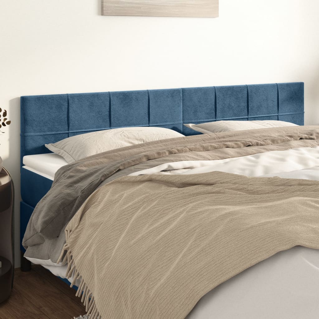 Têtes de lit 2 pcs Bleu foncé 90x5x78/88 cm Velours - XIOS