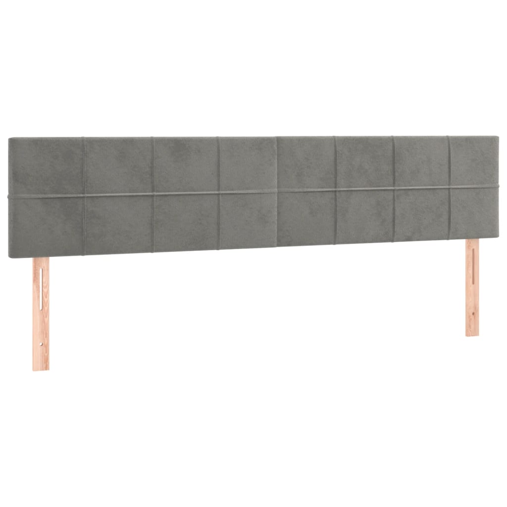 Têtes de lit 2 pcs Gris clair 100x5x78/88 cm Velours - XIOS