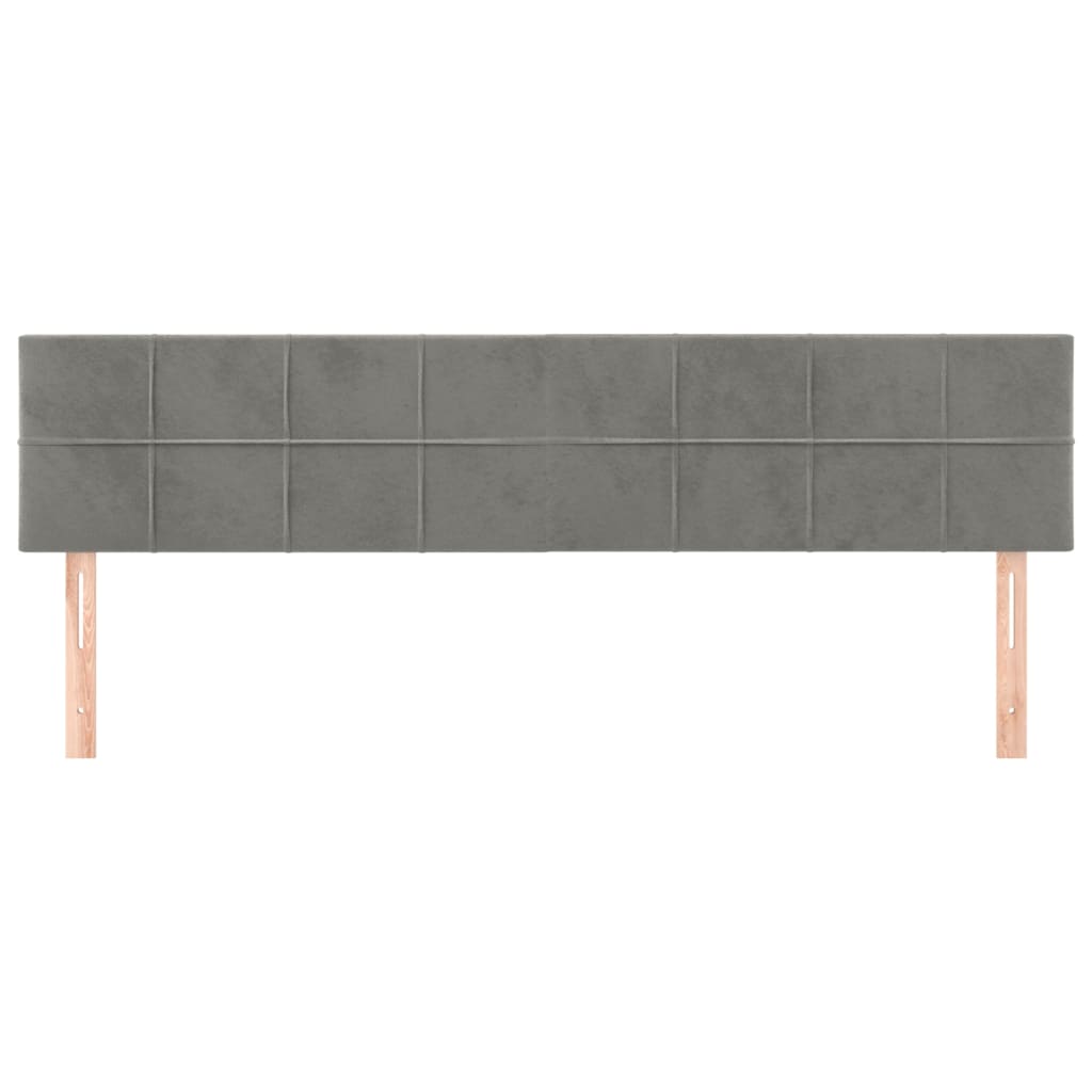 Têtes de lit 2 pcs Gris clair 100x5x78/88 cm Velours - XIOS