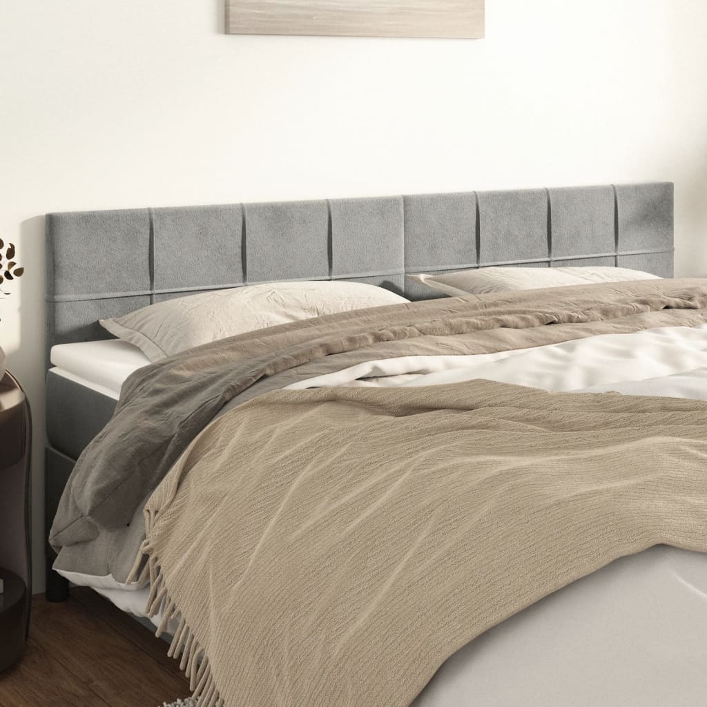 Têtes de lit 2 pcs Gris clair 100x5x78/88 cm Velours - XIOS