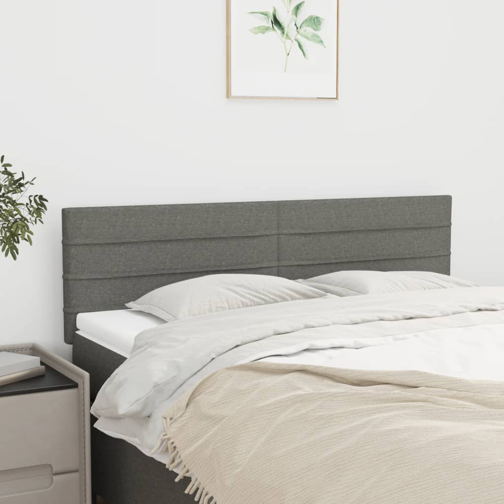 Têtes de lit Gris foncé 144x5x78/88 cm Tissu - XIOS