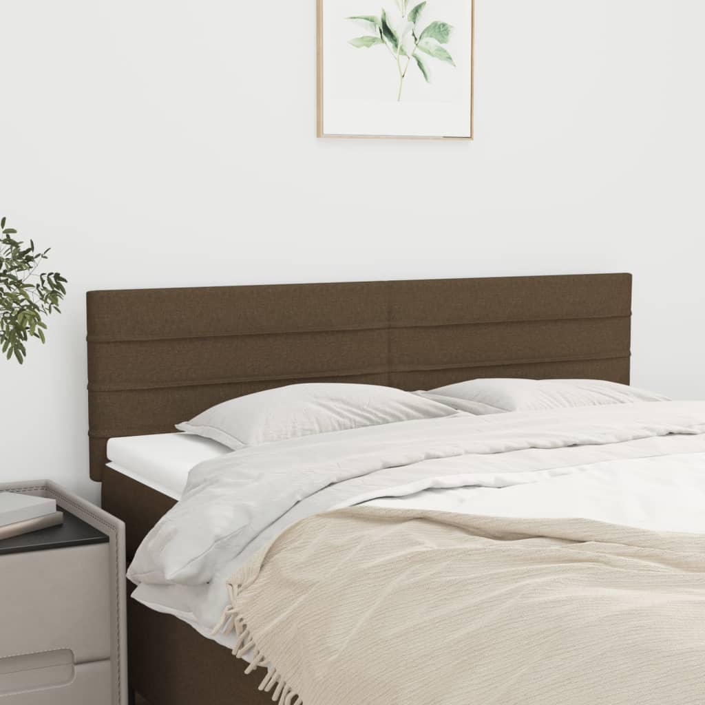 Têtes de lit Marron foncé 144 x 5 x 78/88 cm Tissu - XIOS