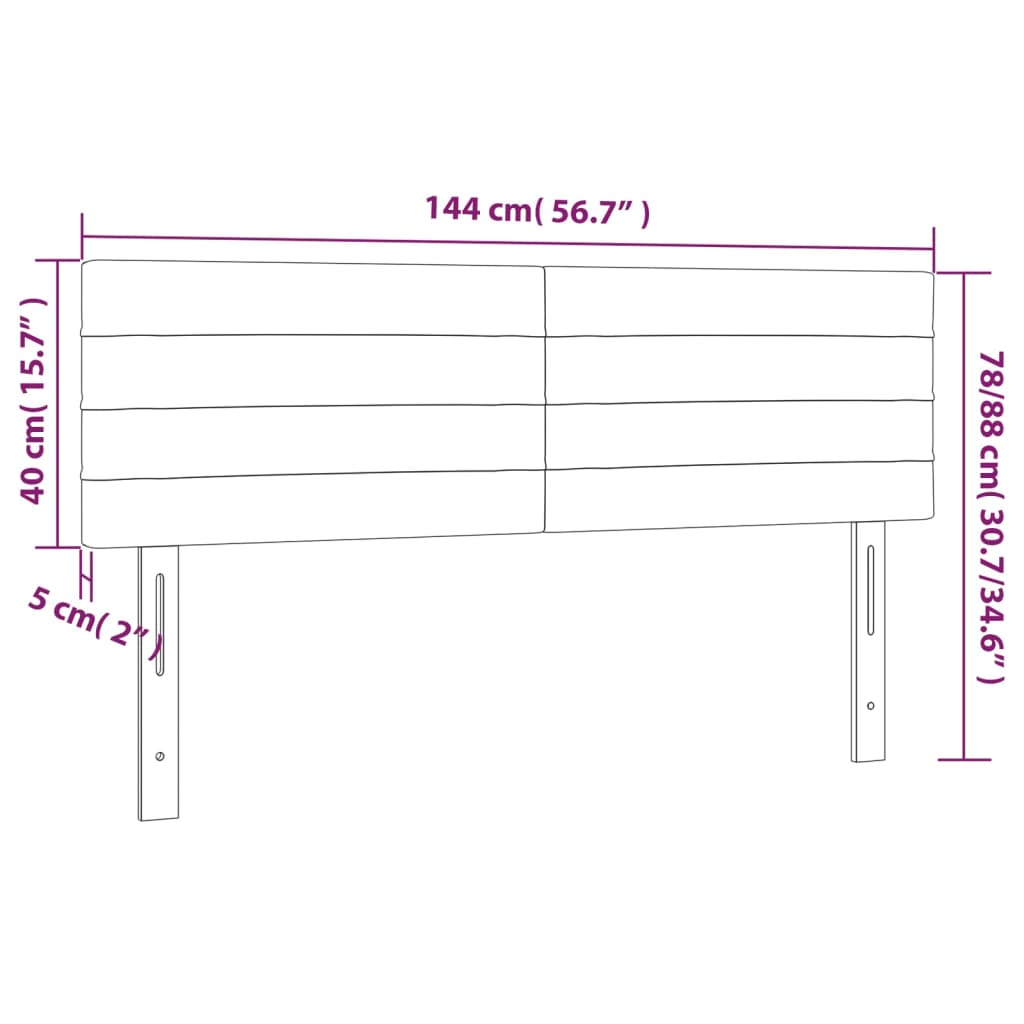 Têtes de lit Crème 144x5x78/88 cm Tissu - XIOS