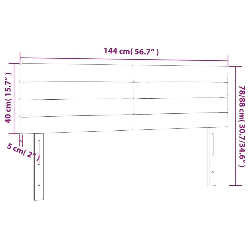 Têtes de lit Bleu 144x5x78/88 cm Tissu - XIOS