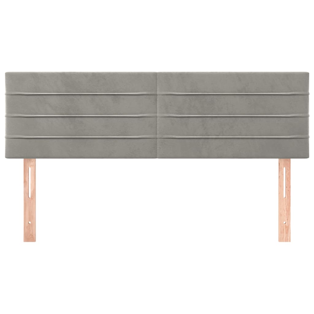Têtes de lit 2 pcs Gris clair 72x5x78/88 cm Velours - XIOS