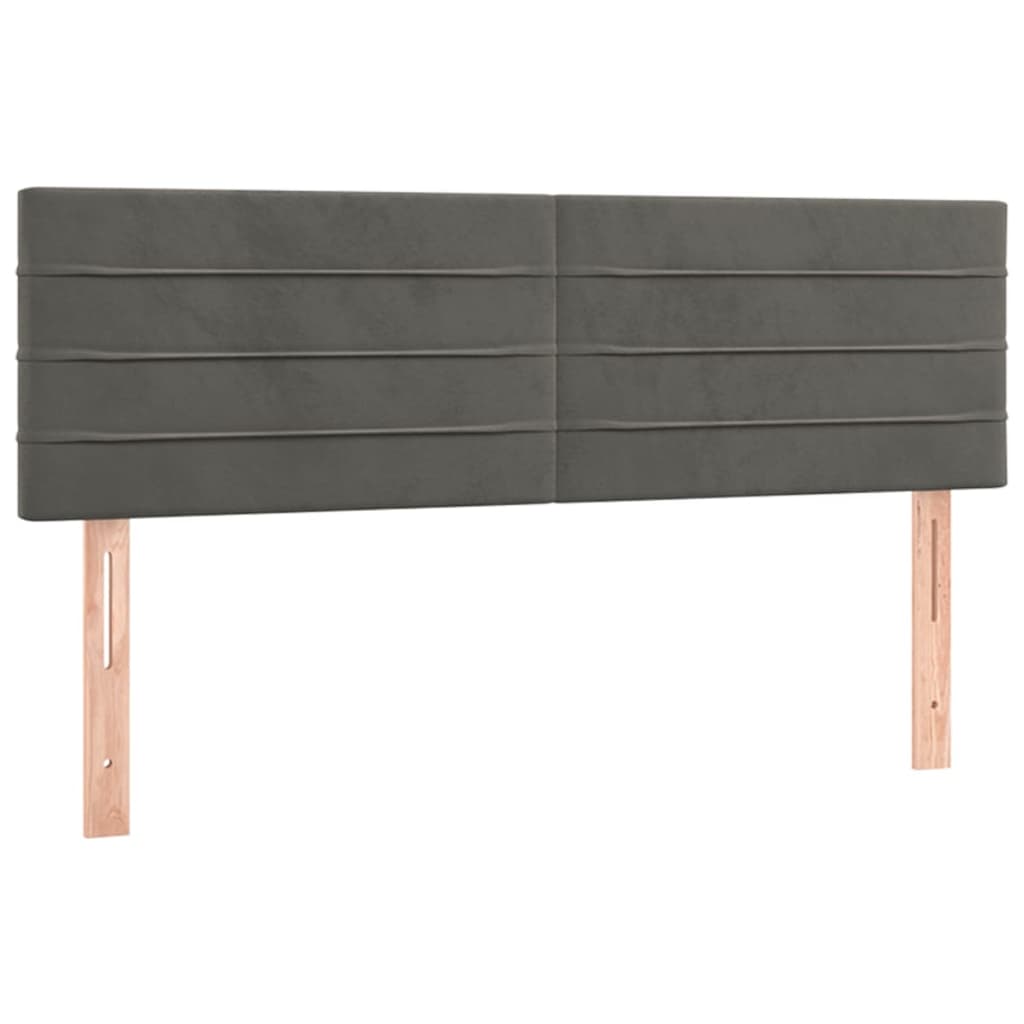Têtes de lit 2 pcs Gris foncé 72x5x78/88 cm Velours - XIOS