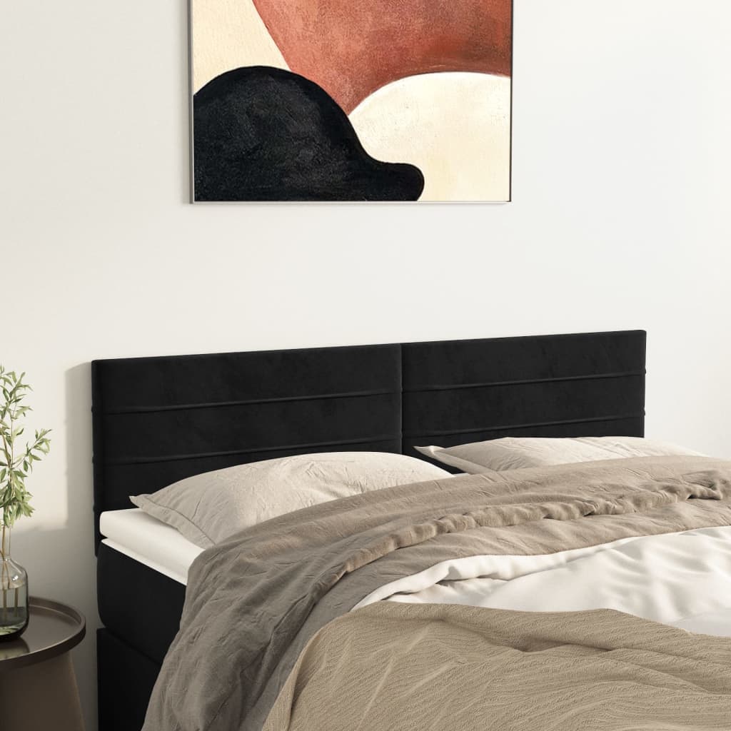 Têtes de lit 2 pcs Noir 72x5x78/88 cm Velours - XIOS