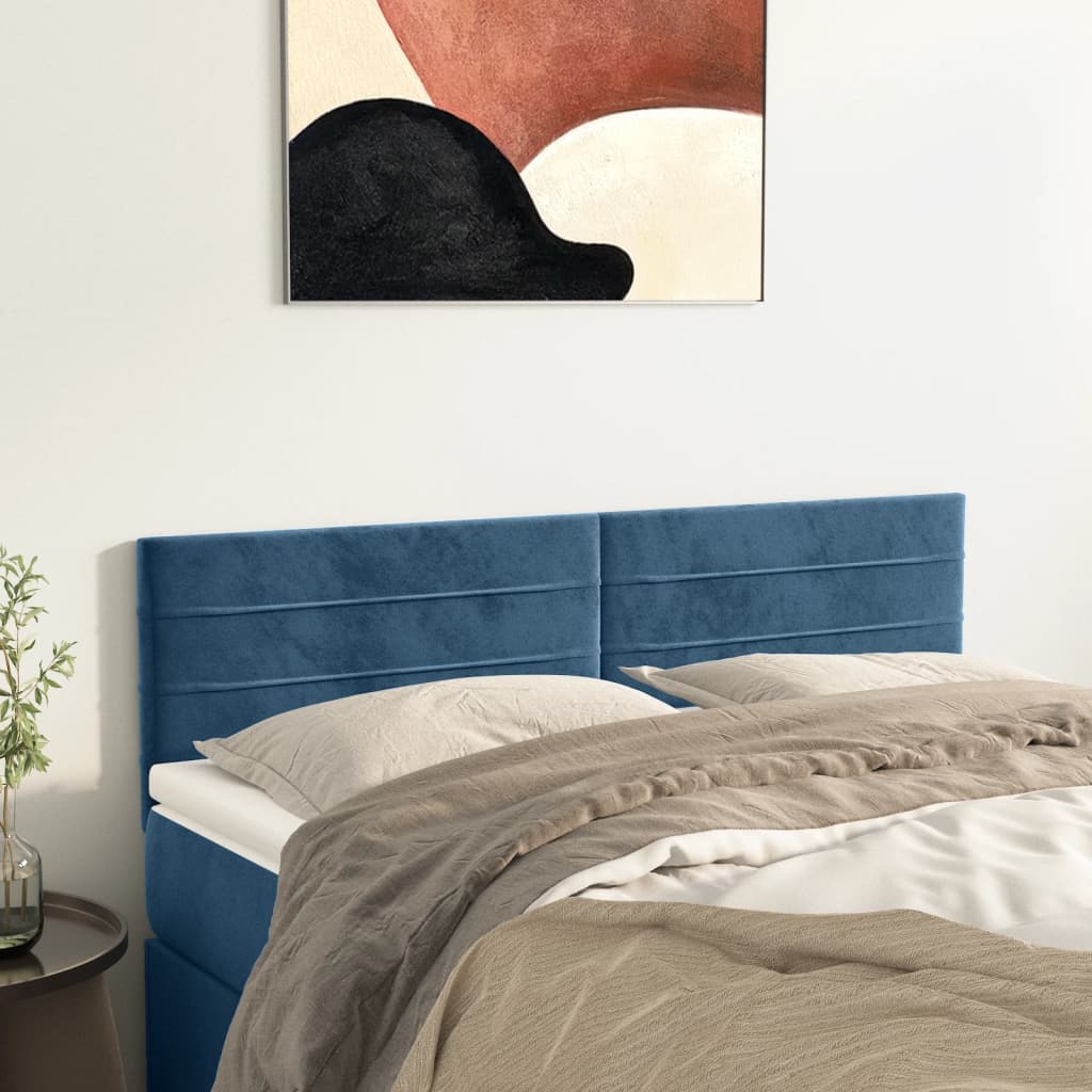 Têtes de lit 2 pcs Bleu foncé 72x5x78/88 cm Velours - XIOS