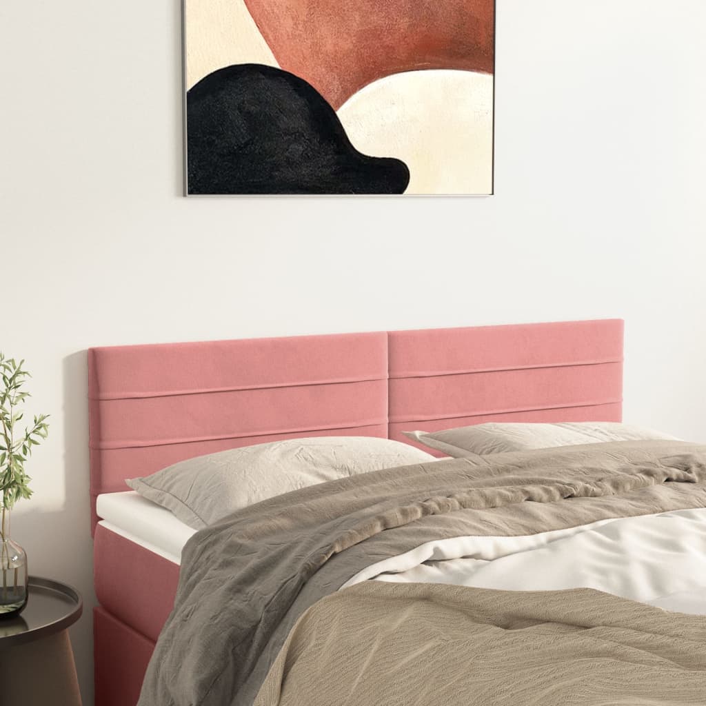 Têtes de lit 2 pcs Rose 72x5x78/88 cm Velours - XIOS