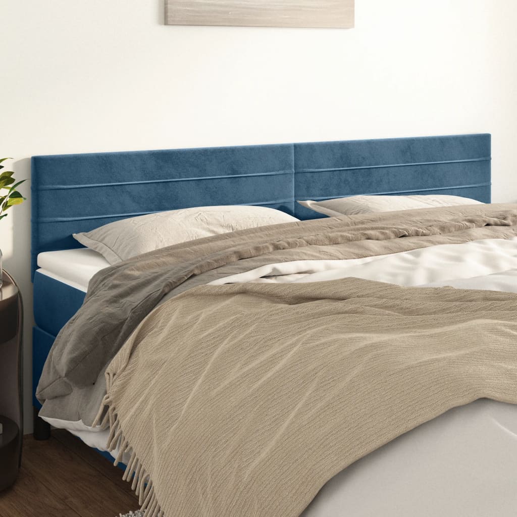 Têtes de lit 2 pcs Bleu foncé 80x5x78/88 cm Velours - XIOS