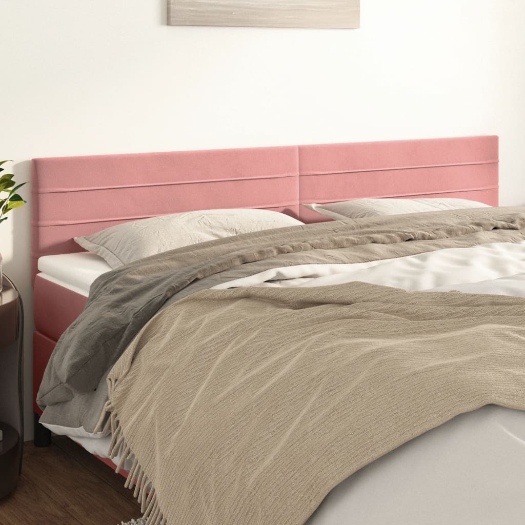 Têtes de lit 2 pcs Rose 80x5x78/88 cm Velours - XIOS
