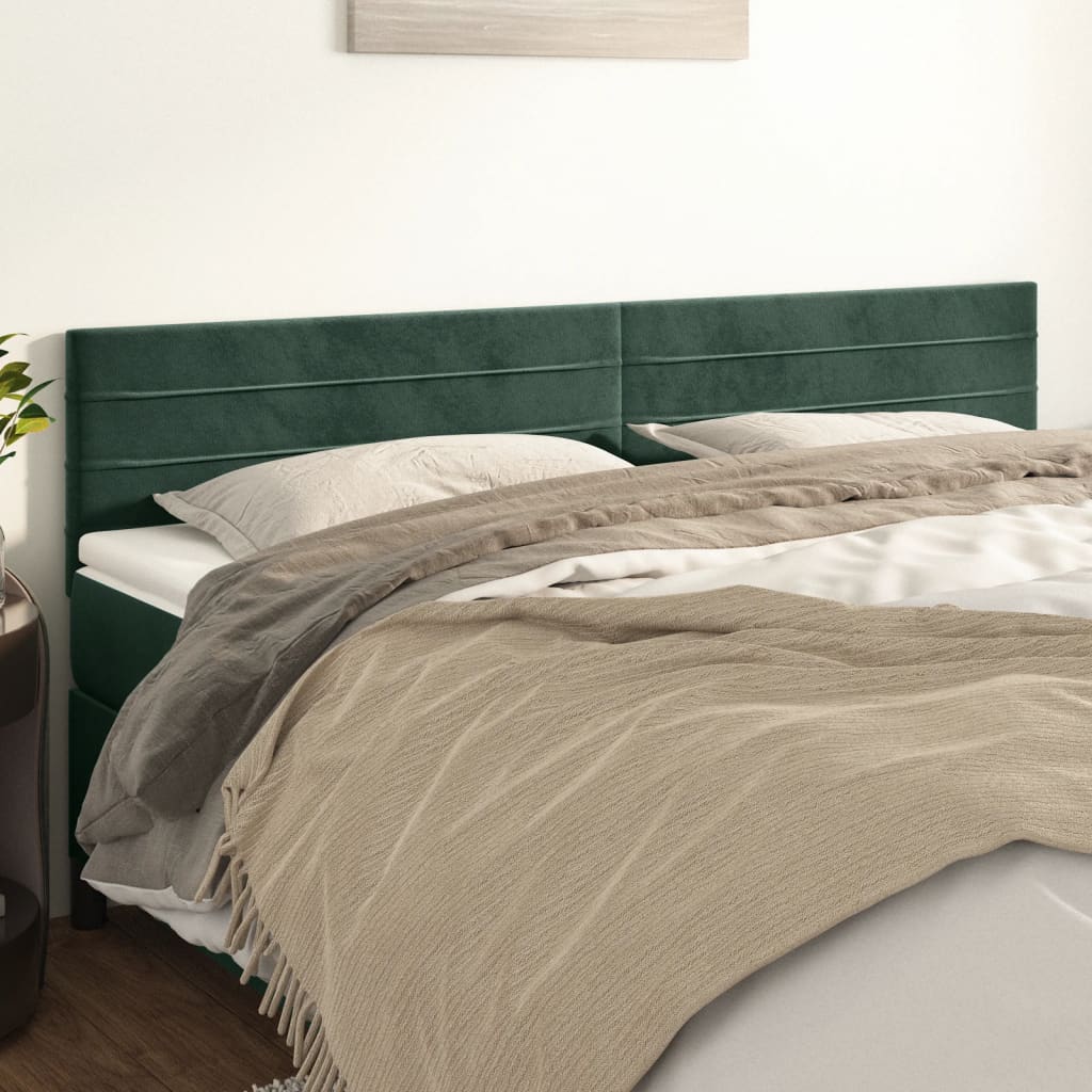 Têtes de lit 2 pcs Vert foncé 90x5x78/88 cm Velours - XIOS
