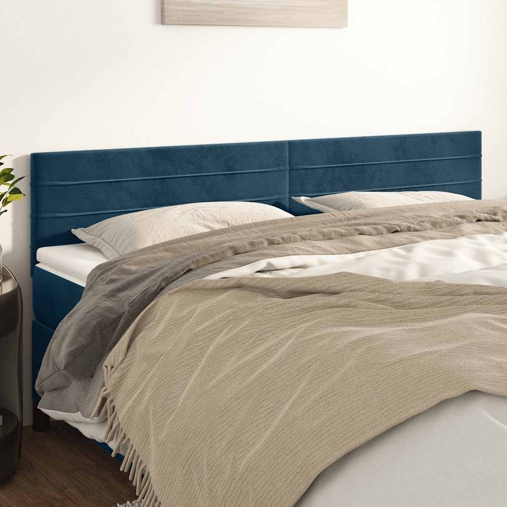 Têtes de lit Bleu foncé 200 x 5 x 78/88 cm Velours - XIOS
