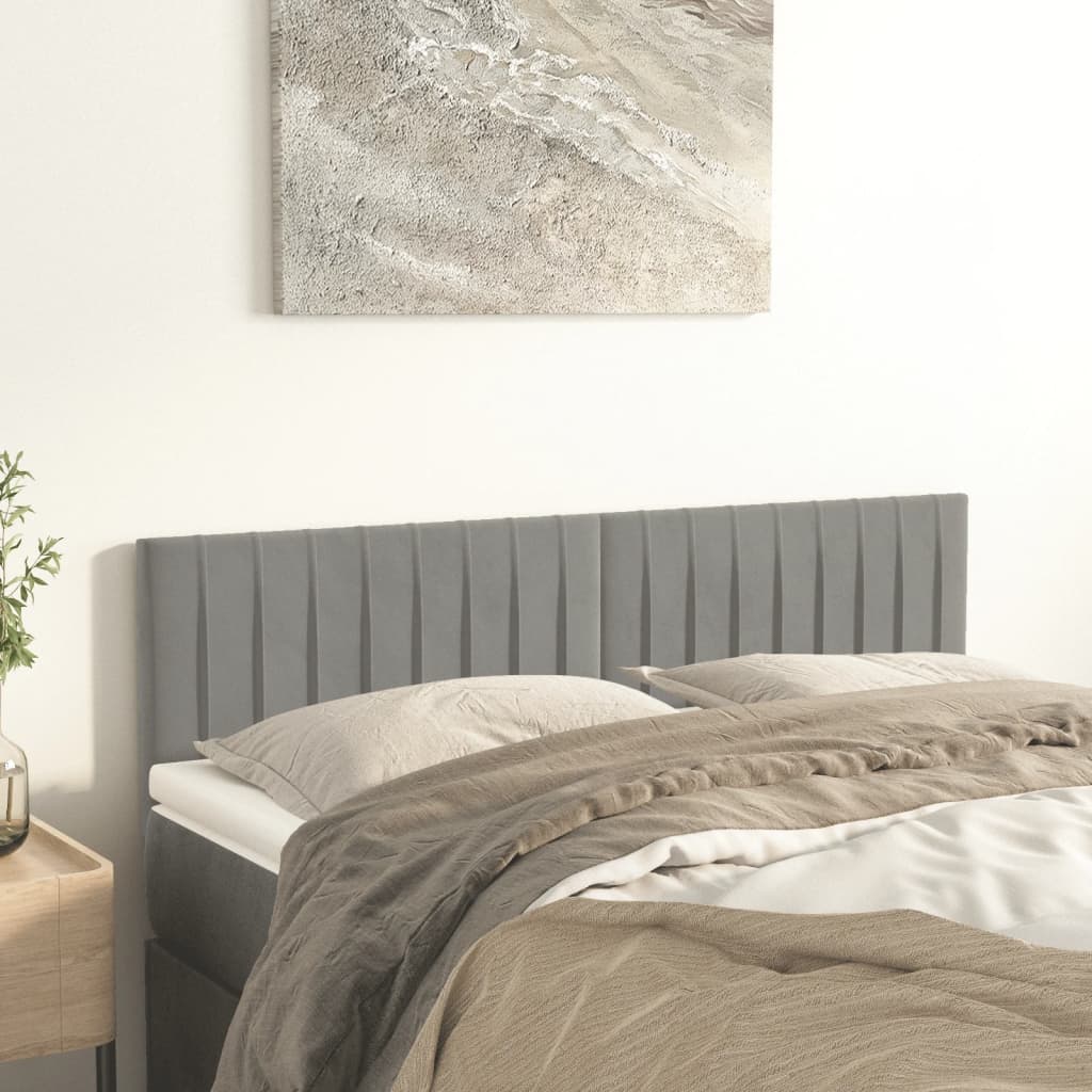 Têtes de lit Gris clair 144x5x78/88 cm Velours - XIOS