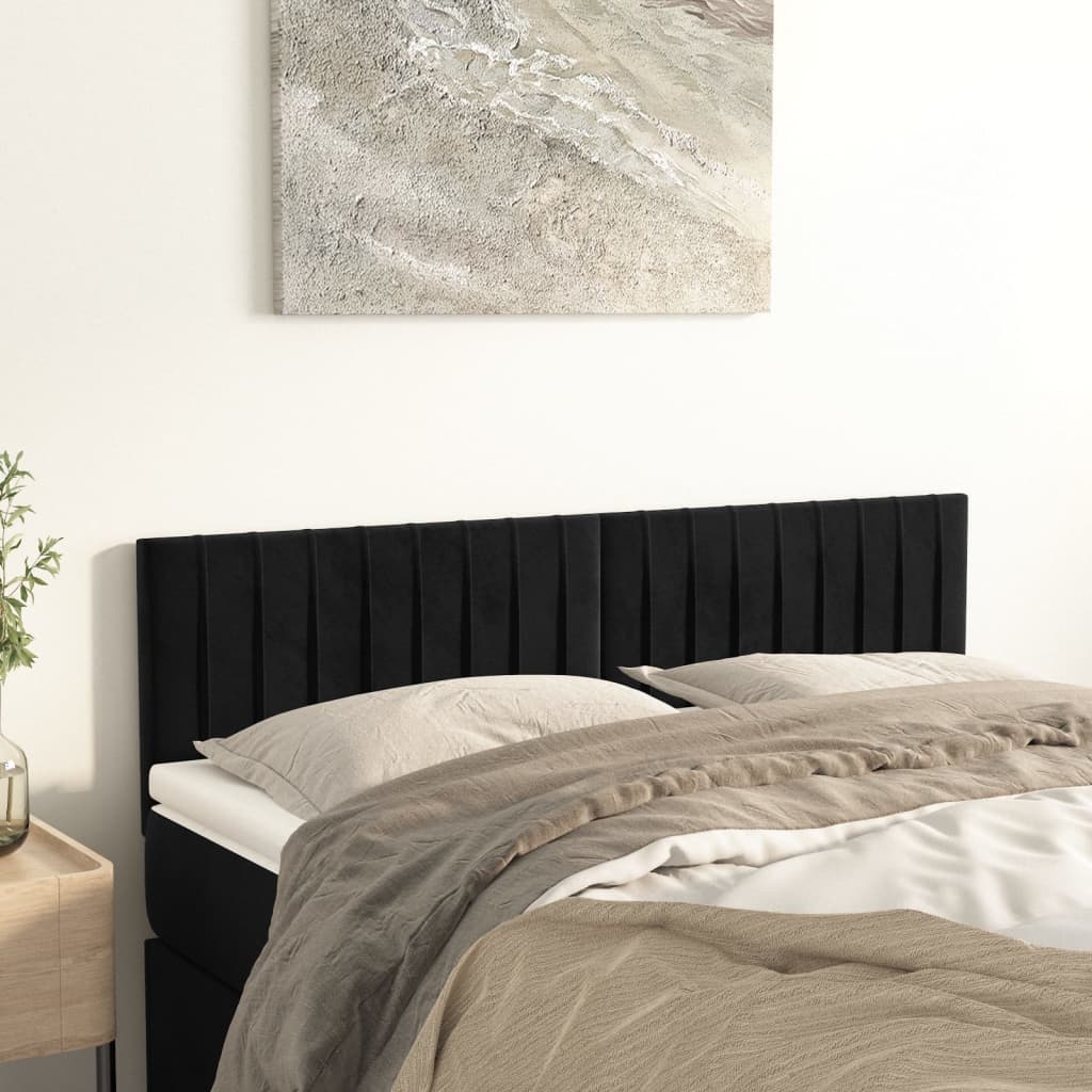 Têtes de lit Noir 144 x 5 x 78/88 cm Velours - XIOS