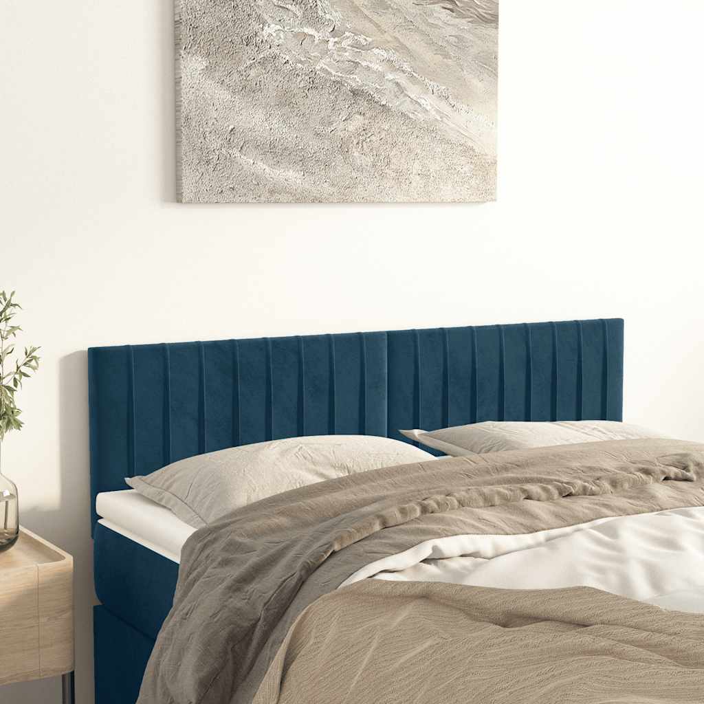 Têtes de lit Bleu foncé 144 x 5 x 78/88 cm Velours - XIOS