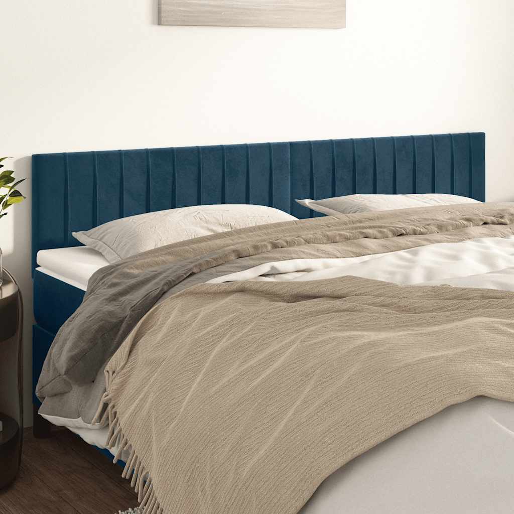 Têtes de lit Bleu foncé 160 x 5 x 78/88 cm Velours - XIOS