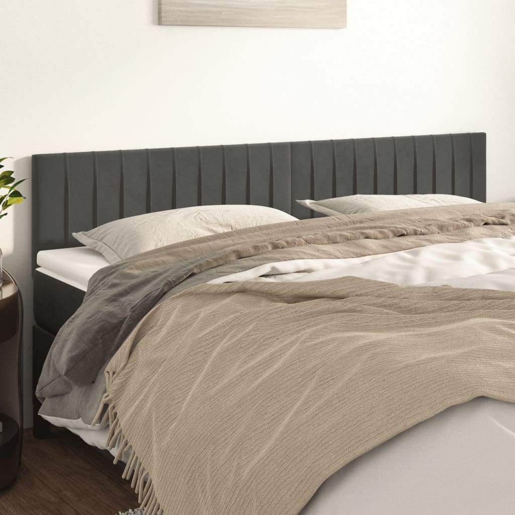 Têtes de lit Gris foncé 180x5x78/88 cm Velours - XIOS