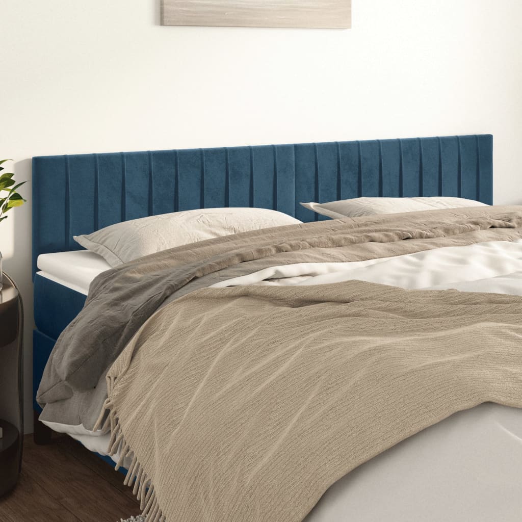 Têtes de lit 2 pcs Bleu foncé 90x5x78/88 cm Velours - XIOS