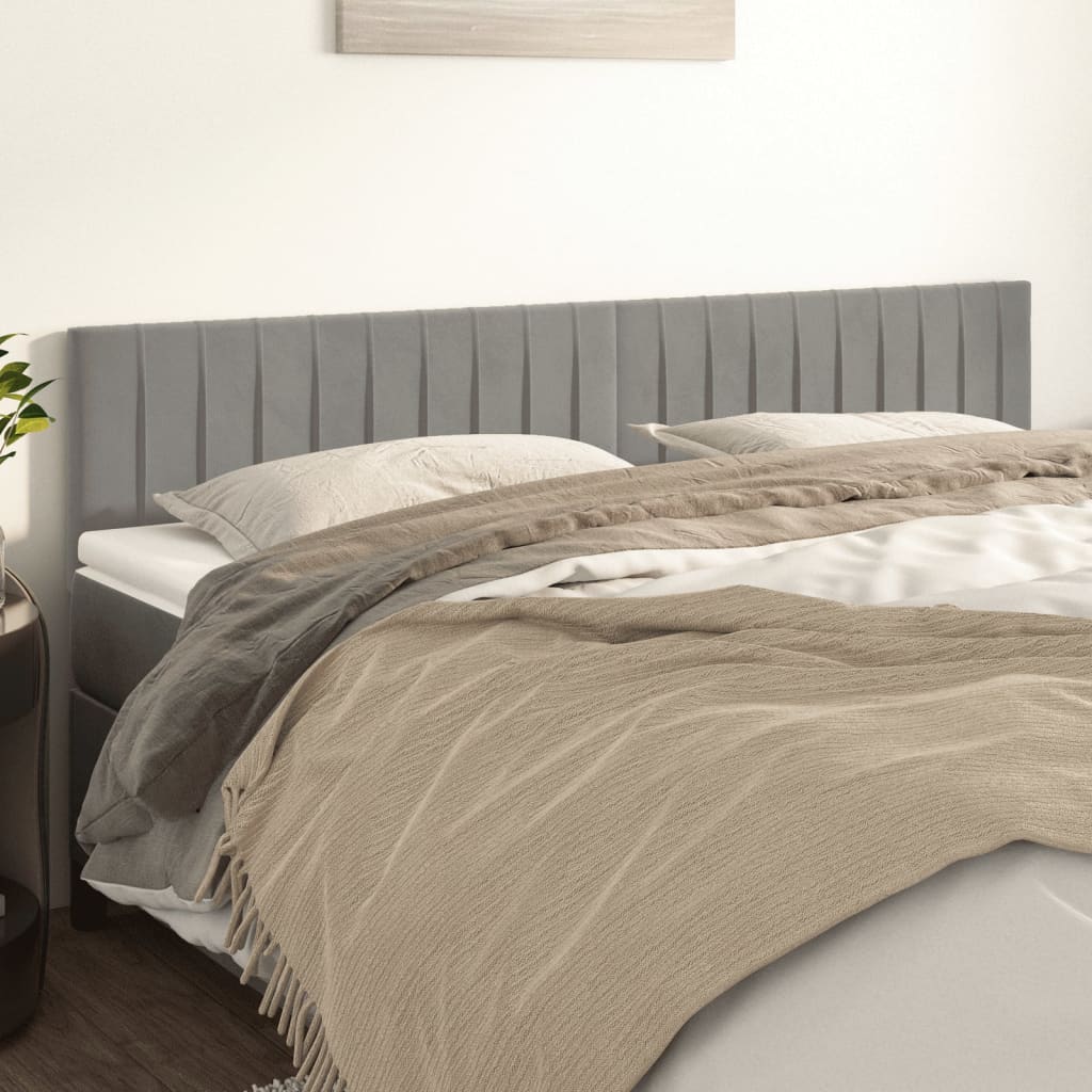 Têtes de lit Gris clair 200x5x78/88 cm Velours - XIOS