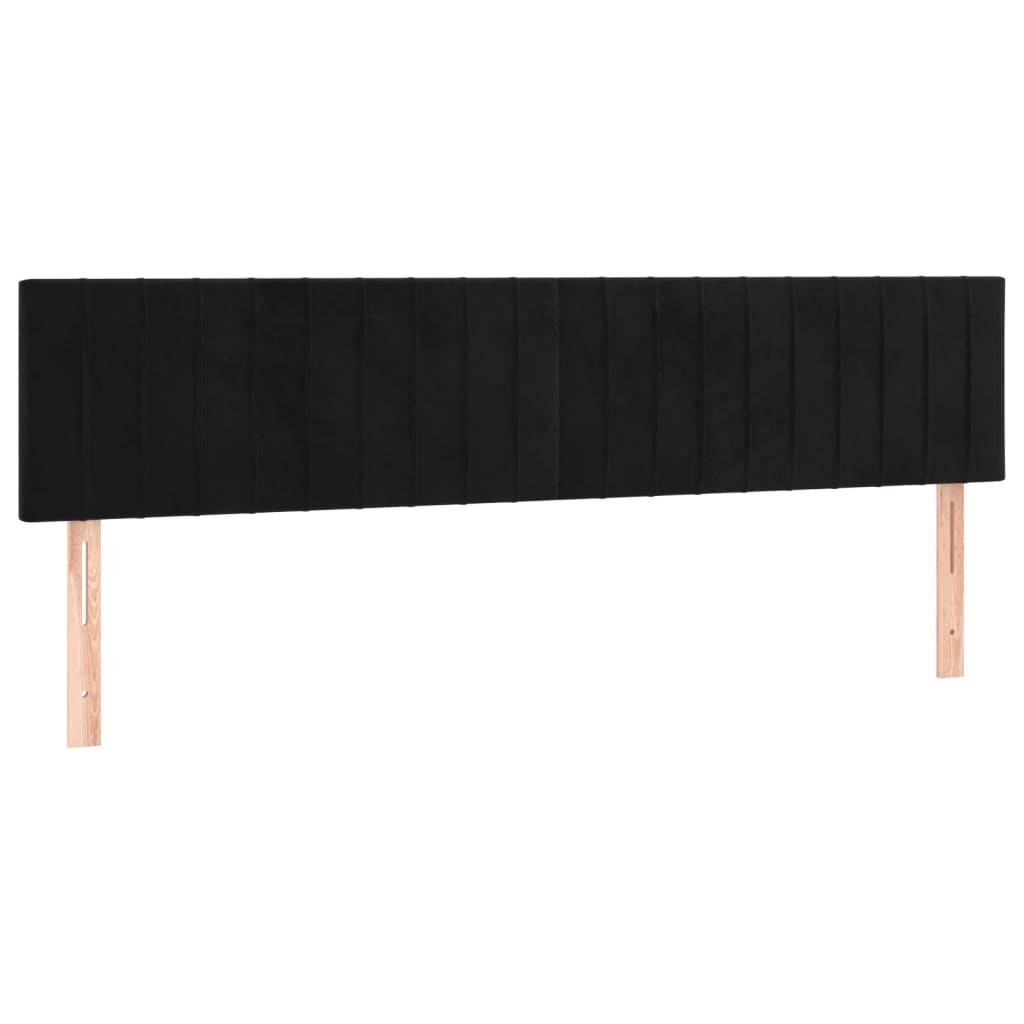 Têtes de lit Noir 200 x 5 x 78/88 cm Velours - XIOS