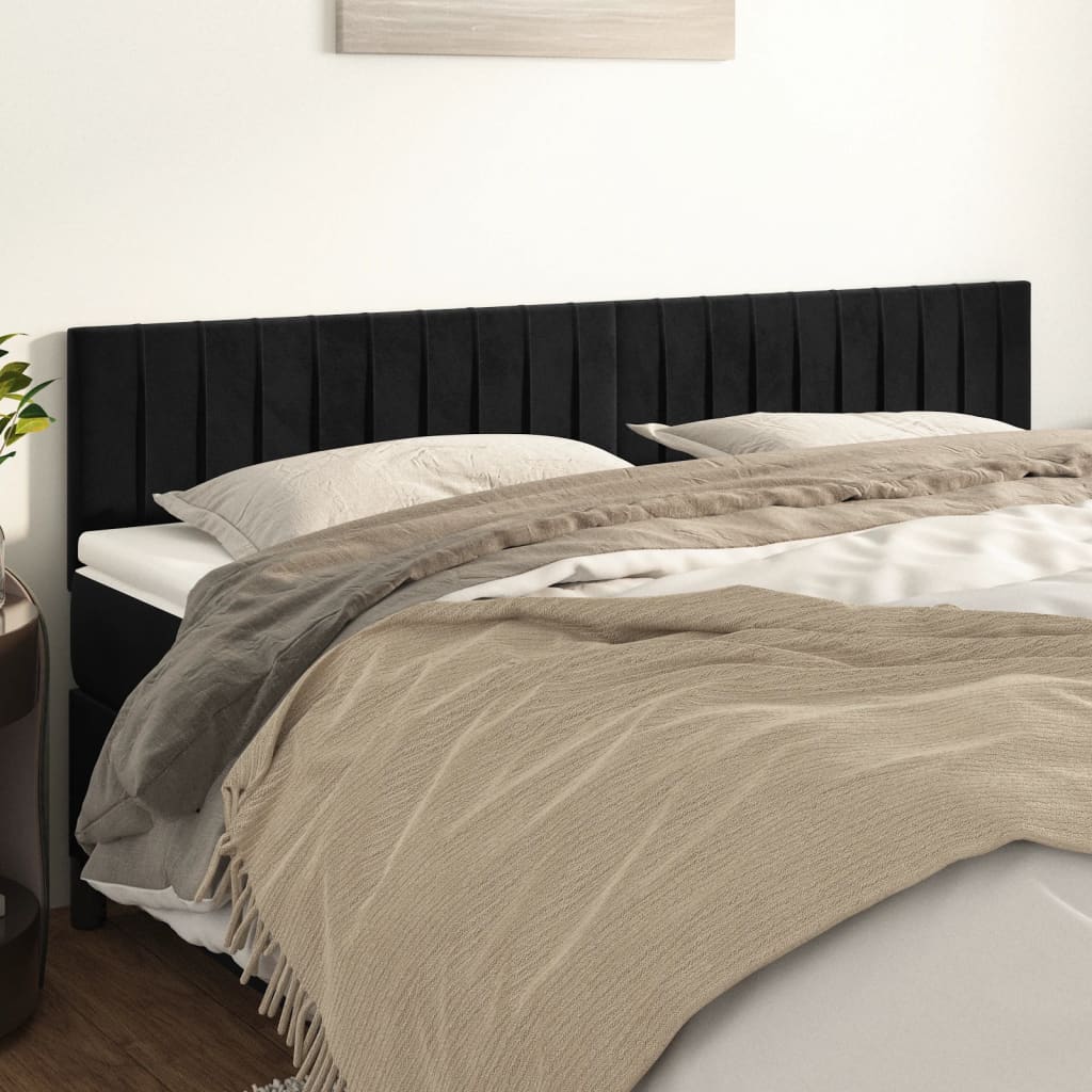 Têtes de lit Noir 200 x 5 x 78/88 cm Velours - XIOS