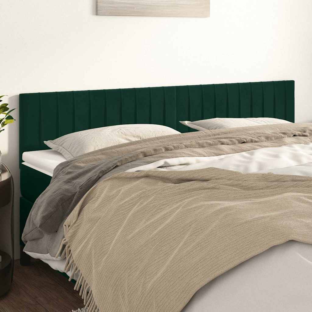 Têtes de lit Vert foncé 200x5x78/88 cm Velours - XIOS