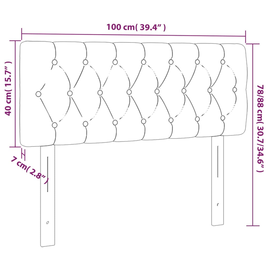 Tête de lit Crème 100x7x78/88 cm Tissu - XIOS