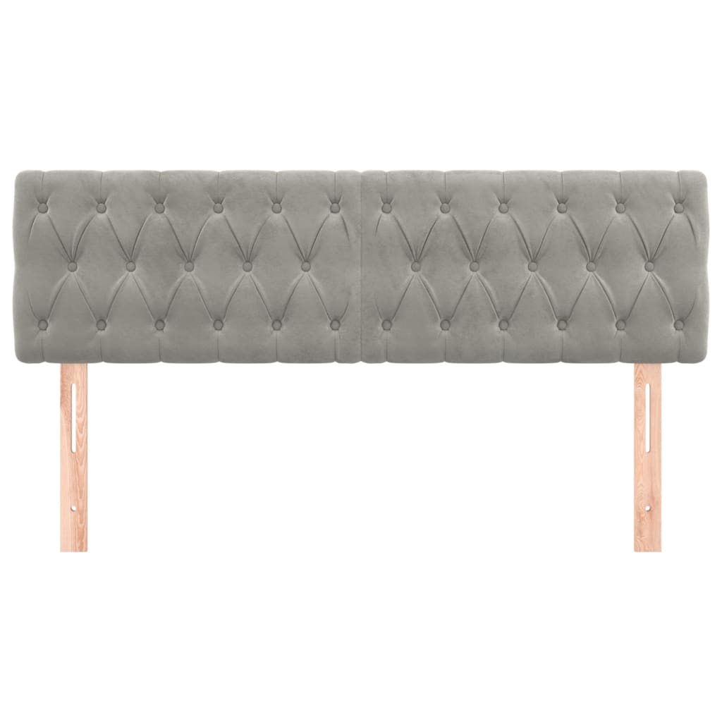 Têtes de lit Gris clair 144 x 7 x 78/88 cm Velours - XIOS