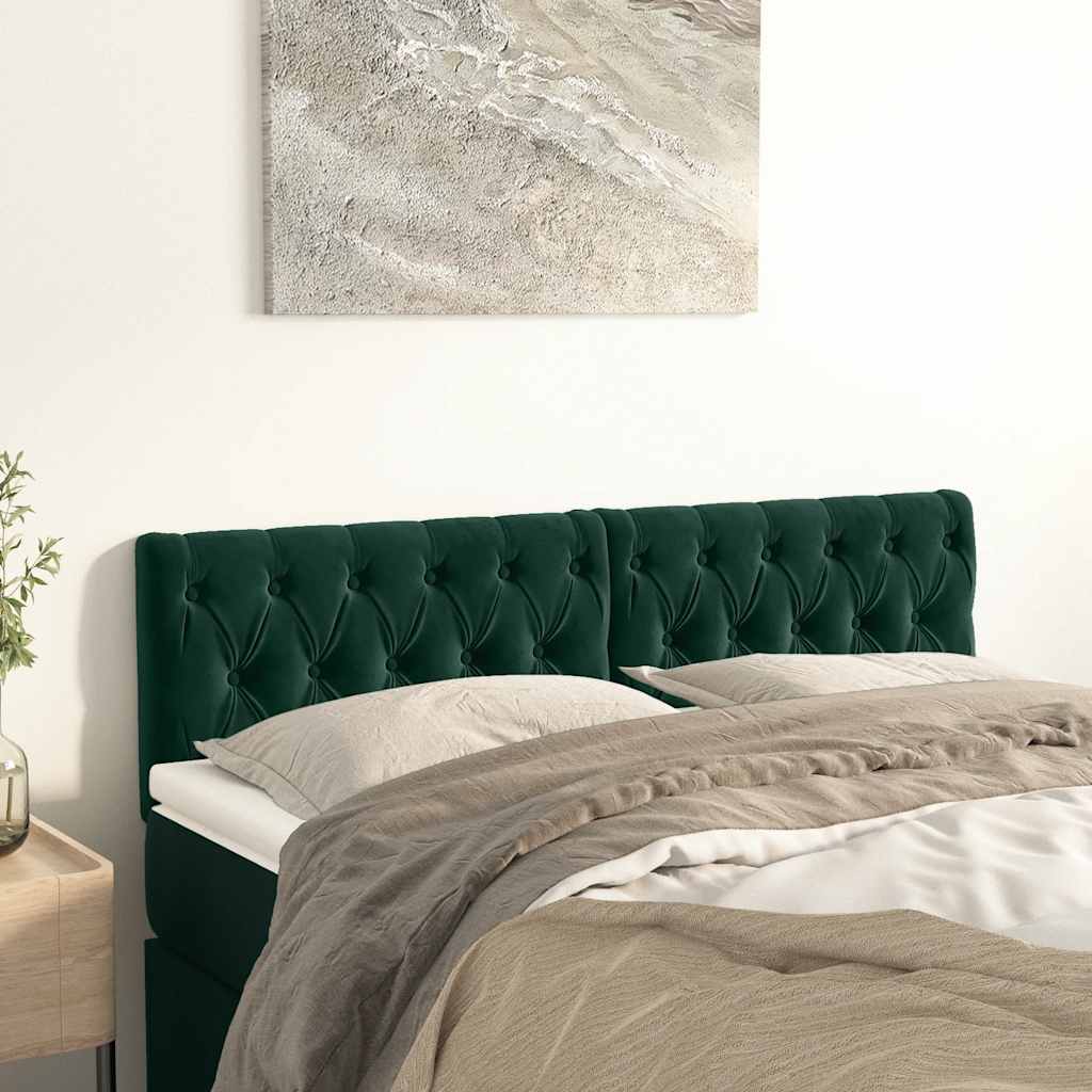 Têtes de lit Vert foncé 144x7x78/88 cm Velours - XIOS
