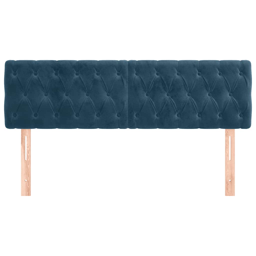 Têtes de lit Bleu foncé 144 x 7 x 78/88 cm Velours - XIOS
