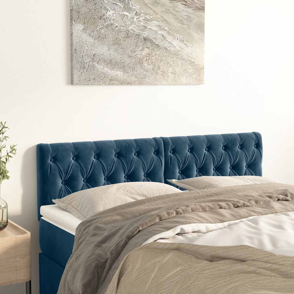 Têtes de lit Bleu foncé 144 x 7 x 78/88 cm Velours - XIOS