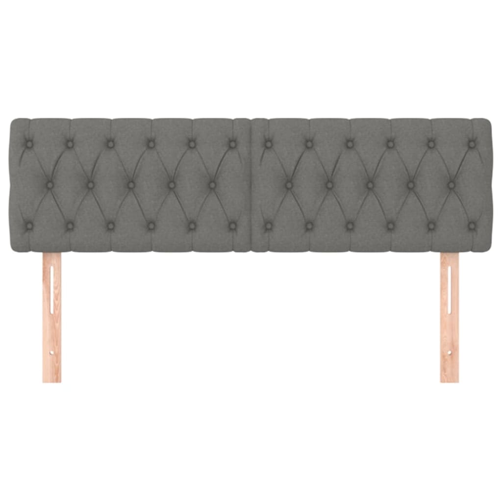 Têtes de lit Gris foncé 160x7x78/88 cm Tissu - XIOS