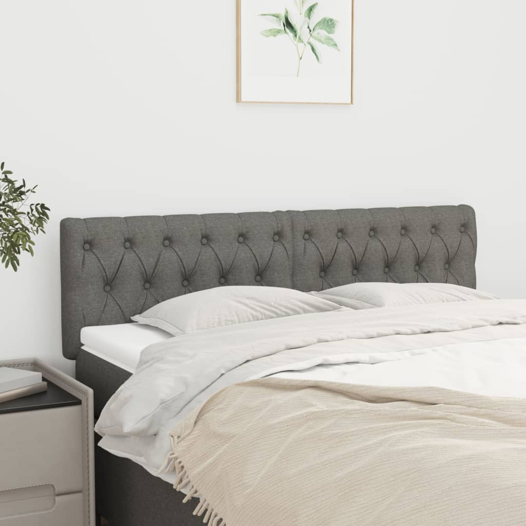 Têtes de lit Gris foncé 160x7x78/88 cm Tissu - XIOS