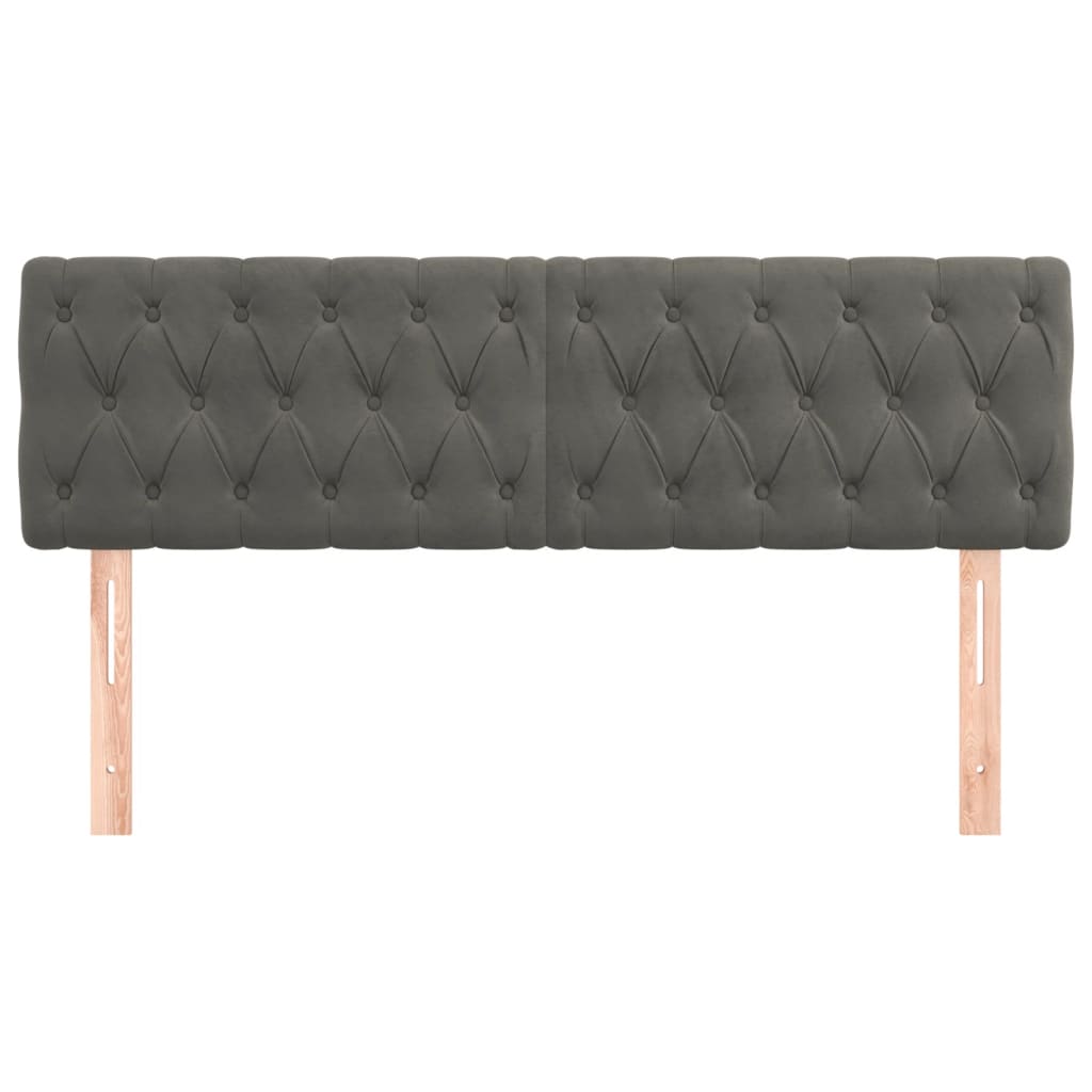 Têtes de lit Gris foncé 160x7x78/88 cm Velours - XIOS