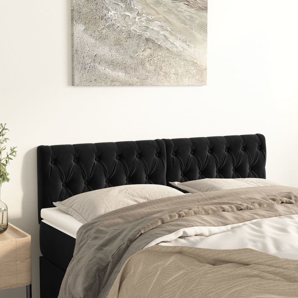 Têtes de lit 2 pcs Noir 80x7x78/88 cm Velours - XIOS