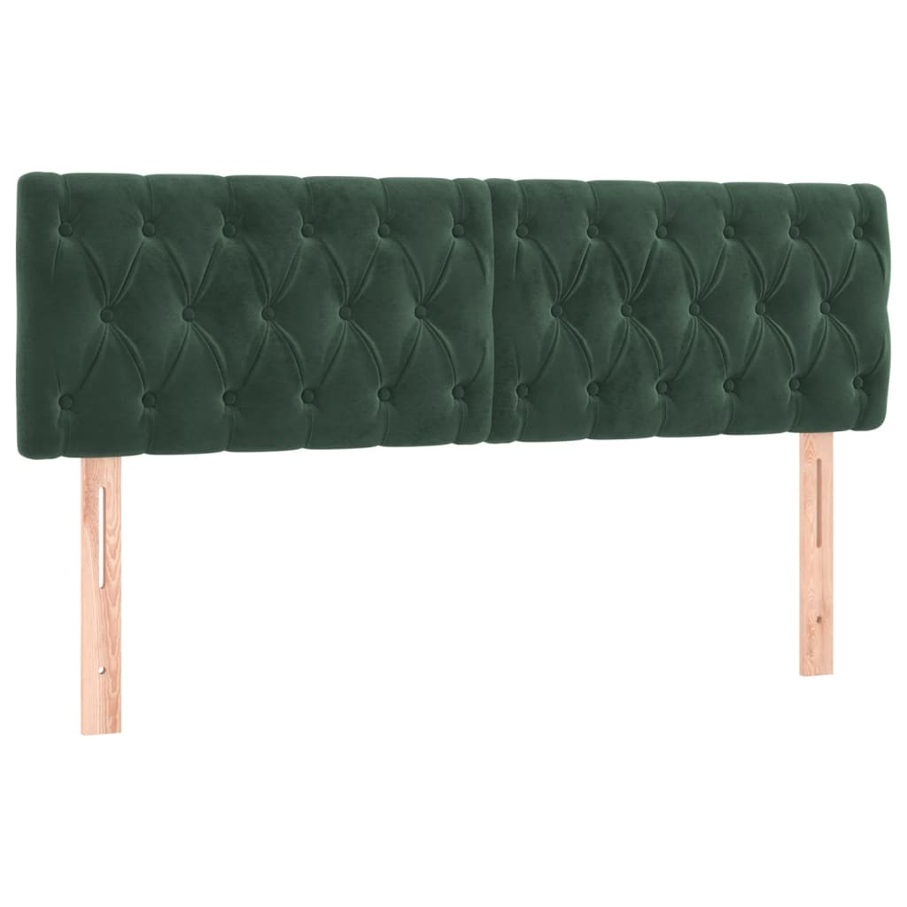 Têtes de lit 2 pcs Vert foncé 80x7x78/88 cm Velours - XIOS