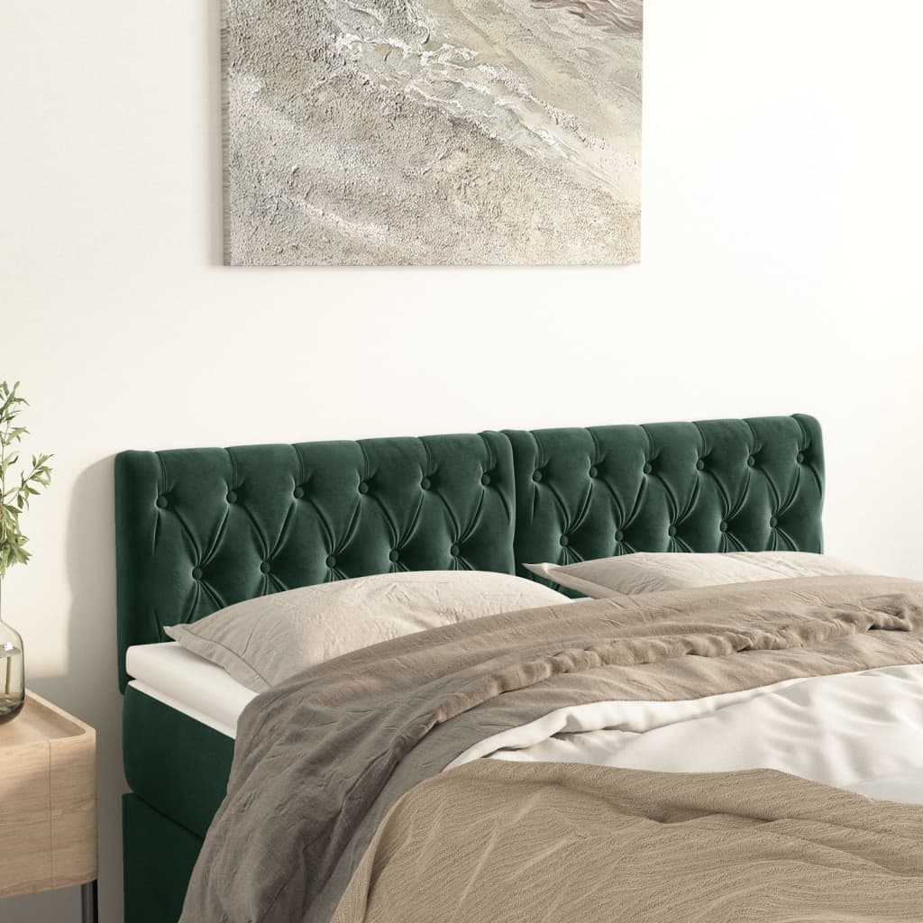Têtes de lit 2 pcs Vert foncé 80x7x78/88 cm Velours - XIOS