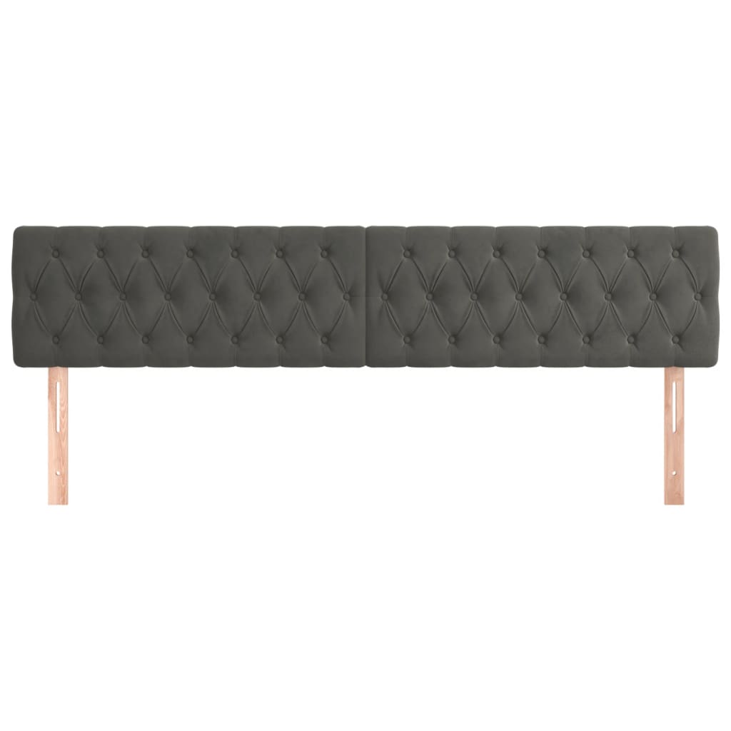 Têtes de lit Gris foncé 180x7x78/88 cm Velours - XIOS