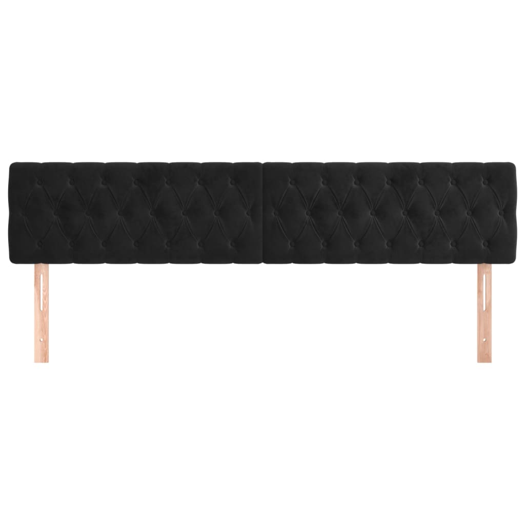 Têtes de lit 2 pcs Noir 90x7x78/88 cm Velours - XIOS