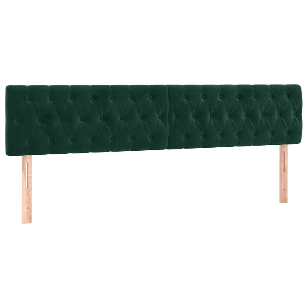 Têtes de lit 2 pcs Vert foncé 90x7x78/88 cm Velours - XIOS