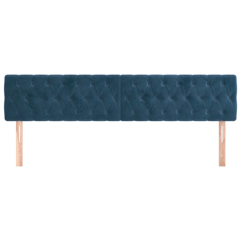 Têtes de lit 2 pcs Bleu foncé 90x7x78/88 cm Velours - XIOS