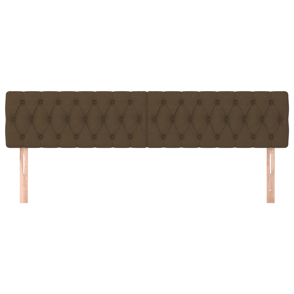 Têtes de lit 2 pcs Marron Foncé 100x7x78/88 cm Tissu - XIOS