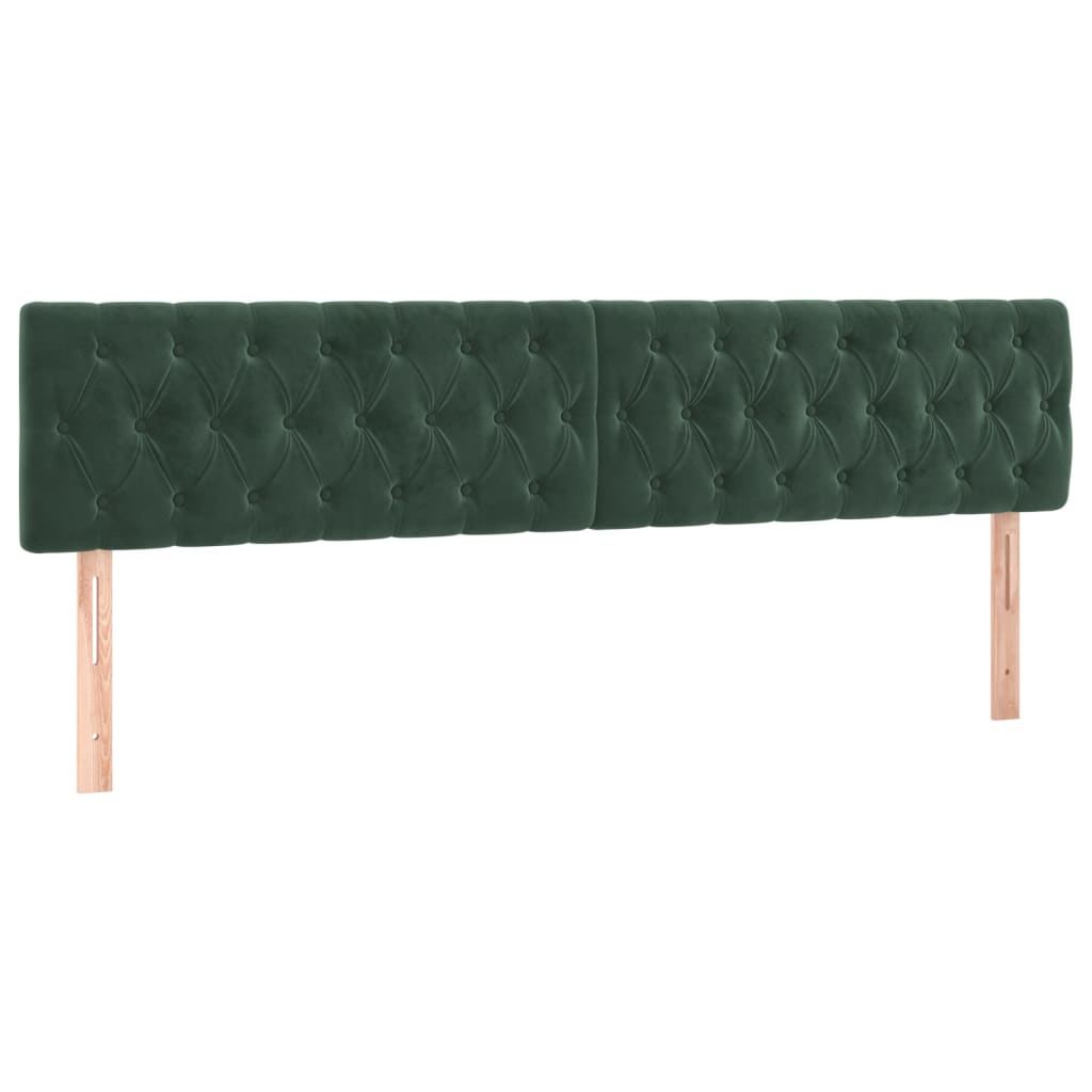 Têtes de lit 2 pcs Vert foncé 100x7x78/88 cm Velours - XIOS